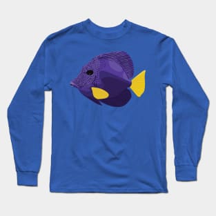 Purple Tang fish illustration Long Sleeve T-Shirt